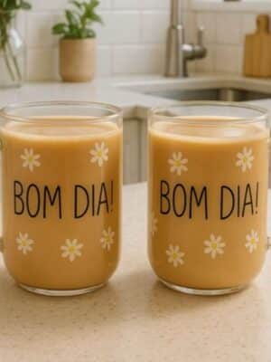 Caneca Bom Dia em Vidro Borossilicato