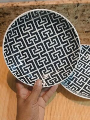 Prato sobremesa P & B Egipty em Porcelana