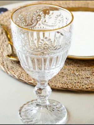Taças Maueve Cristal Ecológico c/ Fio Dourado