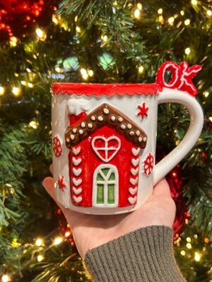 Caneca Casinha Noel em Cerâmica