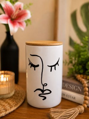 Pote Hermético Cerâmica com Tampa de Bambu Amelie